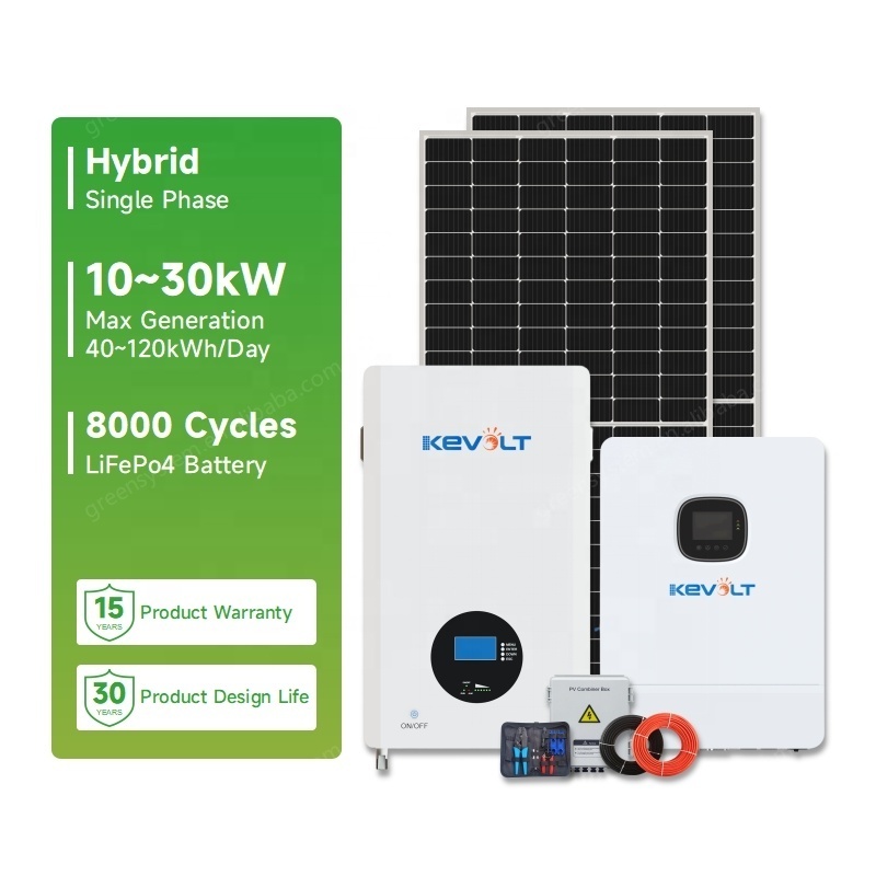 10kW 20kW 30kW Solar Panels With Battery And Inverter Complete Kit Hybrid Solar Energy System For Home