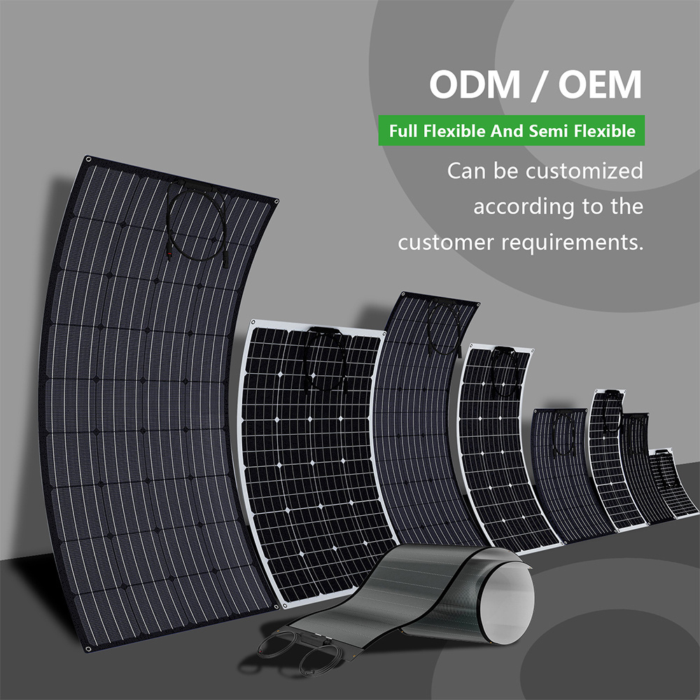 200 watt flexible solar panel customized light weight for RV balcony roof semiflexible solar panels