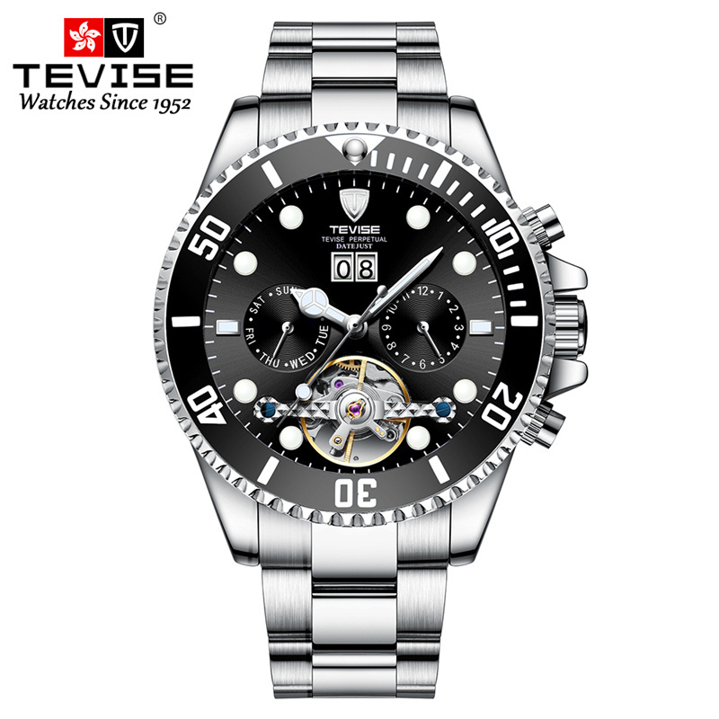 Men's Mechanical Watches TEVISE Luxury Brand Quality Wristwatch Multifunctional Luminous Waterproof Self Winding Automatic Watch