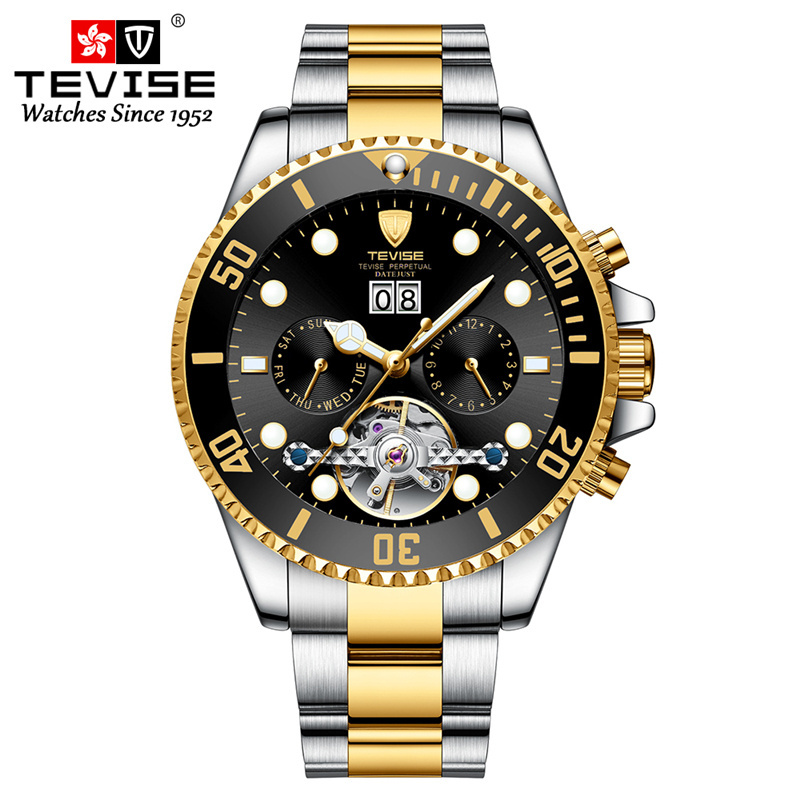 Men's Mechanical Watches TEVISE Luxury Brand Quality Wristwatch Multifunctional Luminous Waterproof Self Winding Automatic Watch