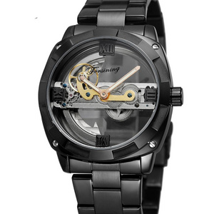 Forsining watch 207 Top luxury watches men Stainless Steel Case Skeleton Transparent Turbine Auto Mechanical Clock Masculine