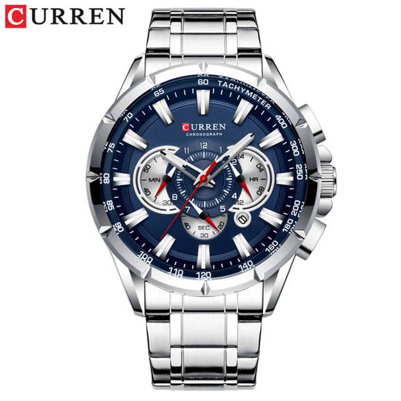 CURREN Top  Brand Men Watch Quartz Wristwatch Sports Chronograph Clock Male Stainless Steel Band Fashion Business Watch