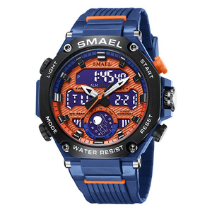 SMAEL 8069 Sport Watch Men Watches Waterproof 5Bar Dual Time Men's Watches Shock Resistant Alarm Clock montre homme