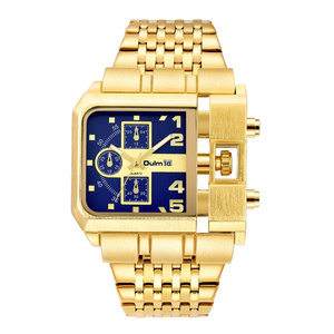 Luxury Brand Oulm Golden Stainless Steel Men Watch Auto Date Quartz Big Size Unique Designer Watches Relogio Masculino