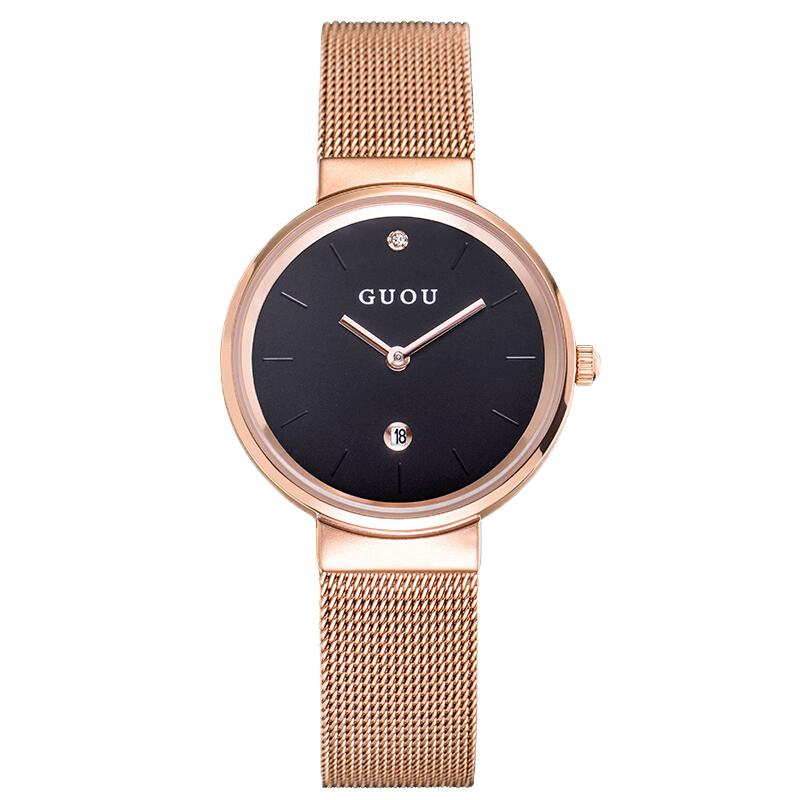 Women Watch GUOU Fashion Rose Watch for Women Casual Waterproof Quartz Ladies Stainless Steel Watch relogio feminino