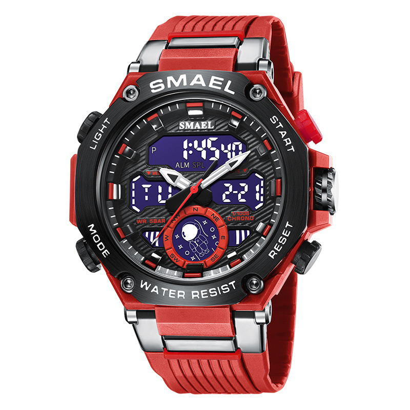 SMAEL 8069 Sport Watch Men Watches Waterproof 5Bar Dual Time Men's Watches Shock Resistant Alarm Clock montre homme