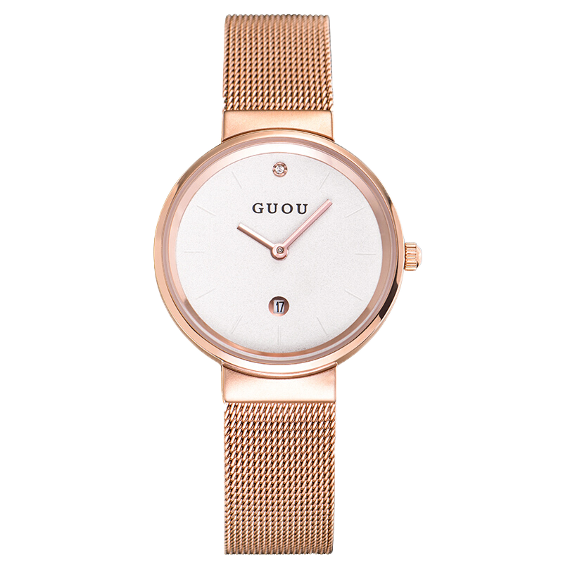 Women Watch GUOU Fashion Rose Watch for Women Casual Waterproof Quartz Ladies Stainless Steel Watch relogio feminino