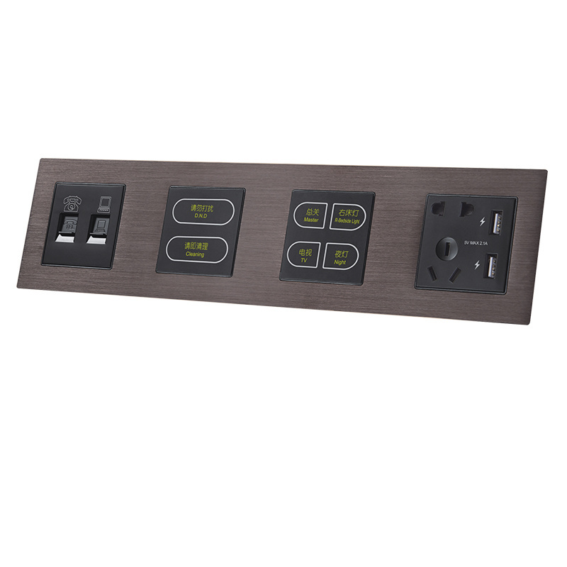 Greentech black color electric wall switch sockets and switches