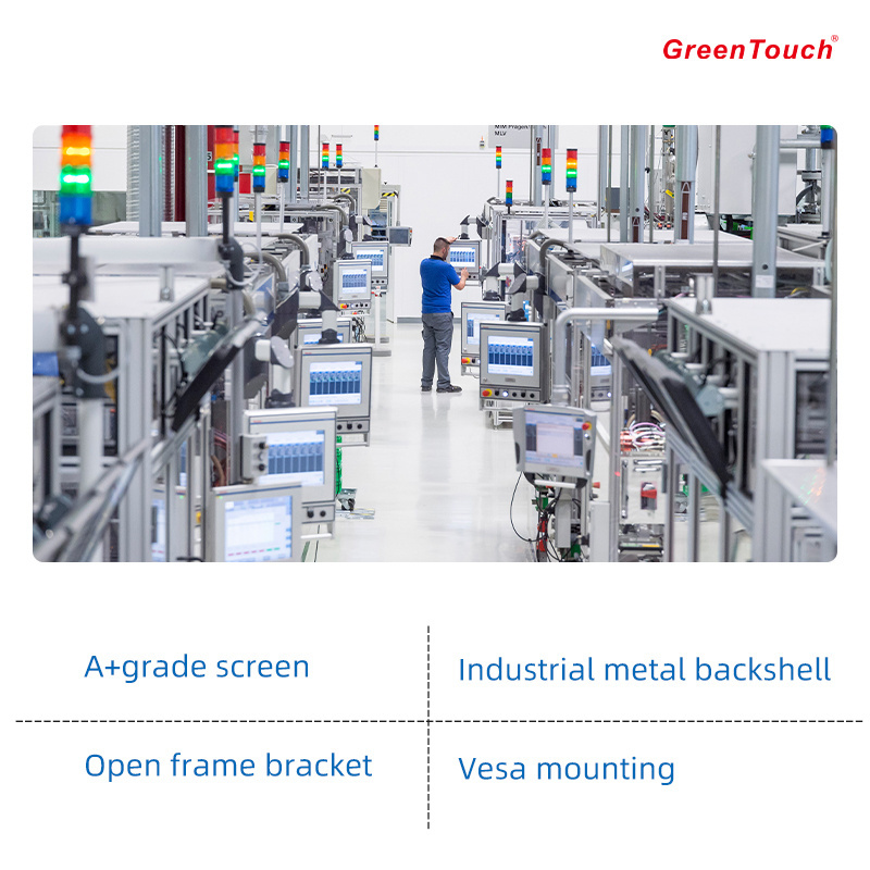 Green Touch 17 inch 5 wire resistive touch screen monitor ip 65 waterproof Open Frame display  industrial LCD for kiosk service