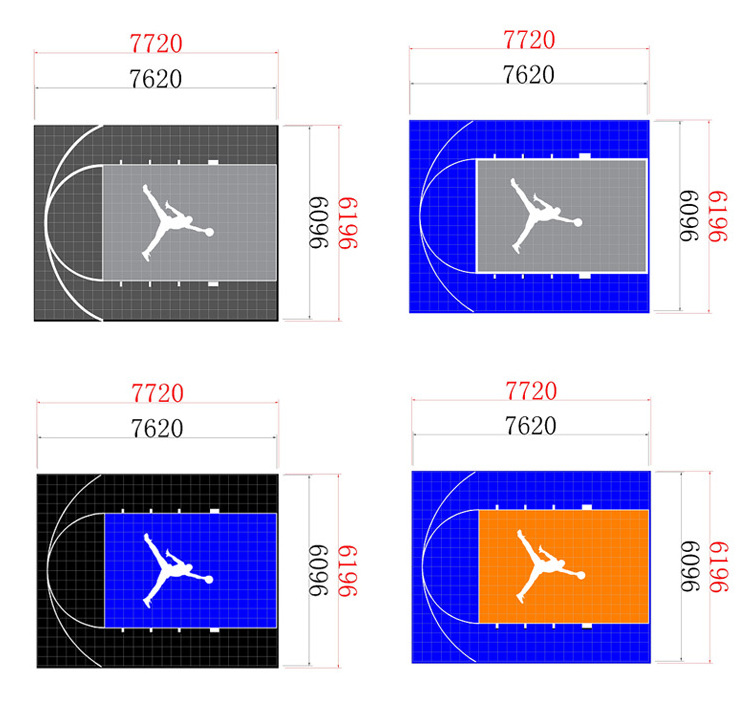 Pp Suspended Plastic Interlocking Basketball Court /tennis Court/Futsal Court Assembled Floor For outdoor Sport tiles