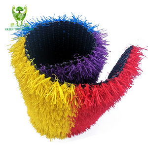 Rainbow Artificial Grass Coloured Synthetic Lawn Grass For Kindergarten