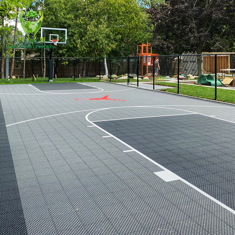 Pp Suspended Plastic Interlocking Basketball Court /tennis Court/Futsal Court Assembled Floor For outdoor Sport tiles