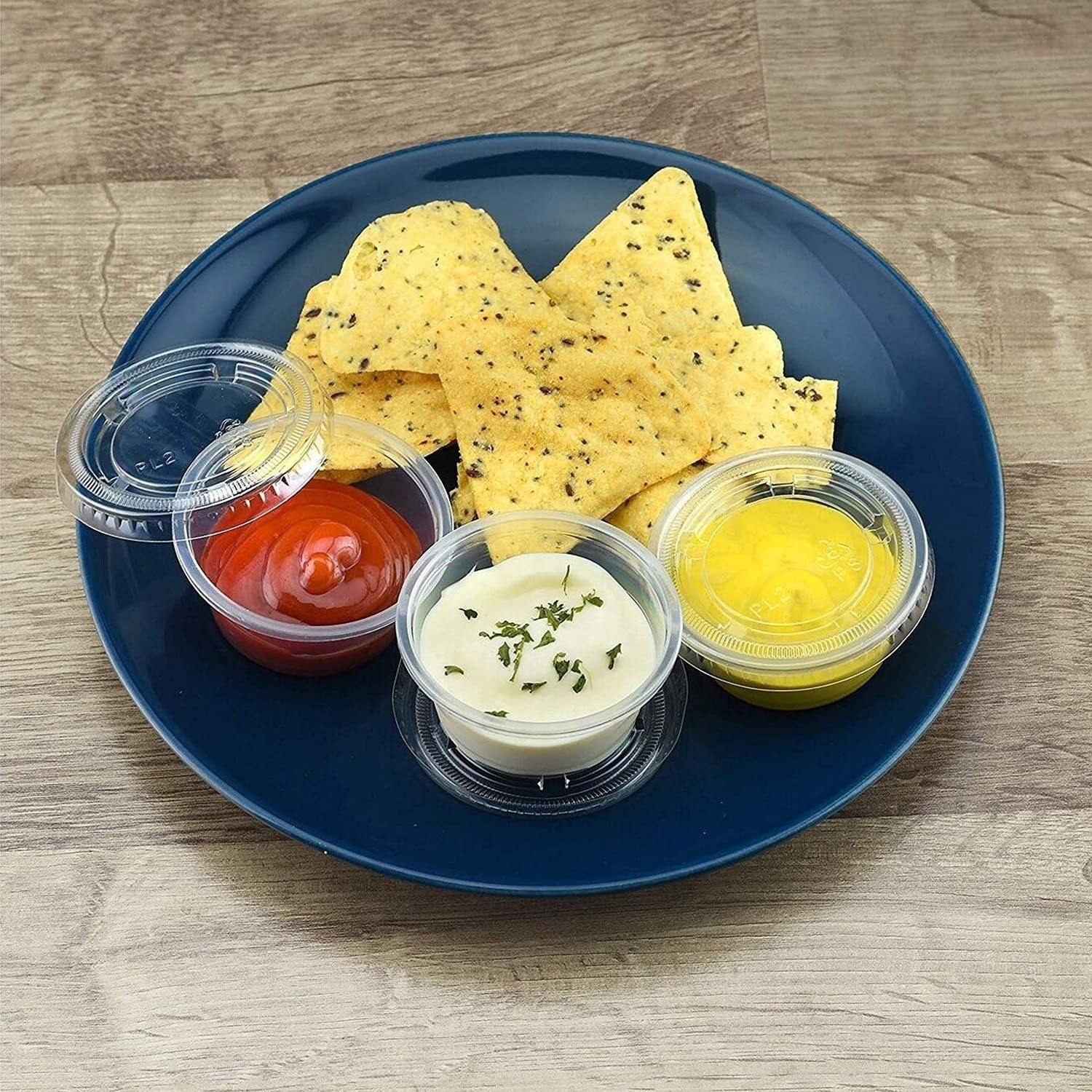 0.75oz 1oz 2oz 4oz 5.5oz sauce cup small PET to go take away plastic restaurant sauce container with lid