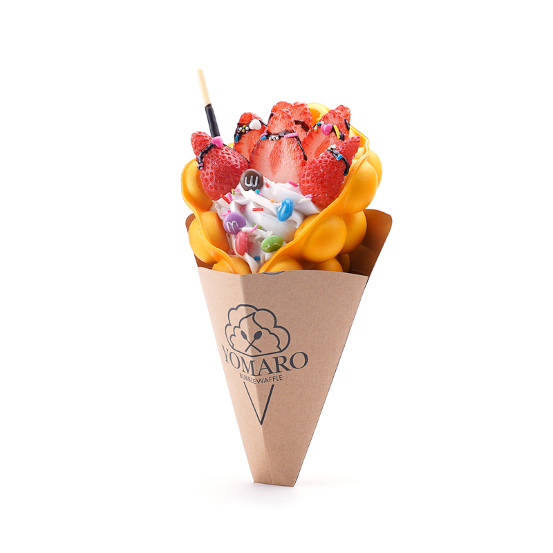 manufacturer customized cardboard crepe cone french fry holder bubble waffle holder