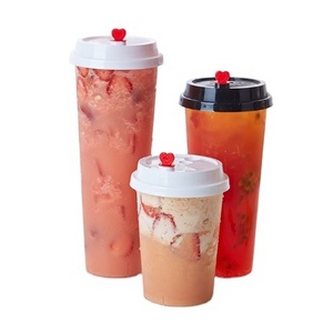 Factory Price 700ml Injection Milk Tea Cup PP Hard Plastic Boba Bubble Tea Cups