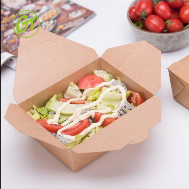 Foodgrade take away food containers delivery take out paper food boxes salad box for packaging grease proof