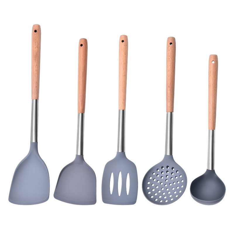 2024 Kitchen utensils set silicone spatula spoon cooking spatula non stick silicone cookware