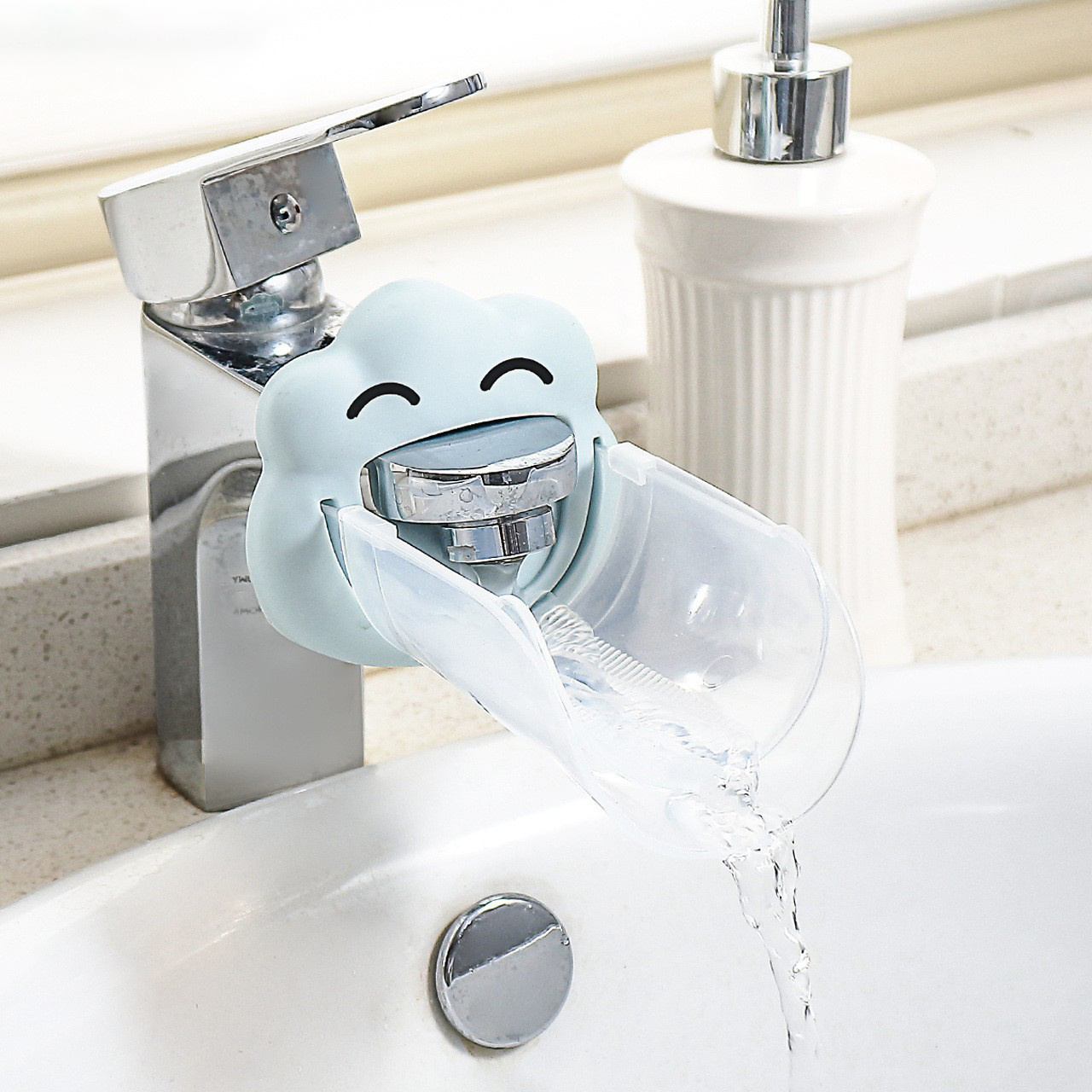 Faucet extender plastic splash proof conduit for baby hand washing extension sleeve mouth