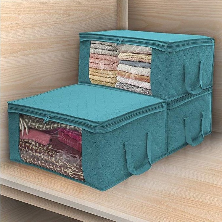 2024 Non woven wardrobe sorting box, sealed dustproof storage bag, folding storage box