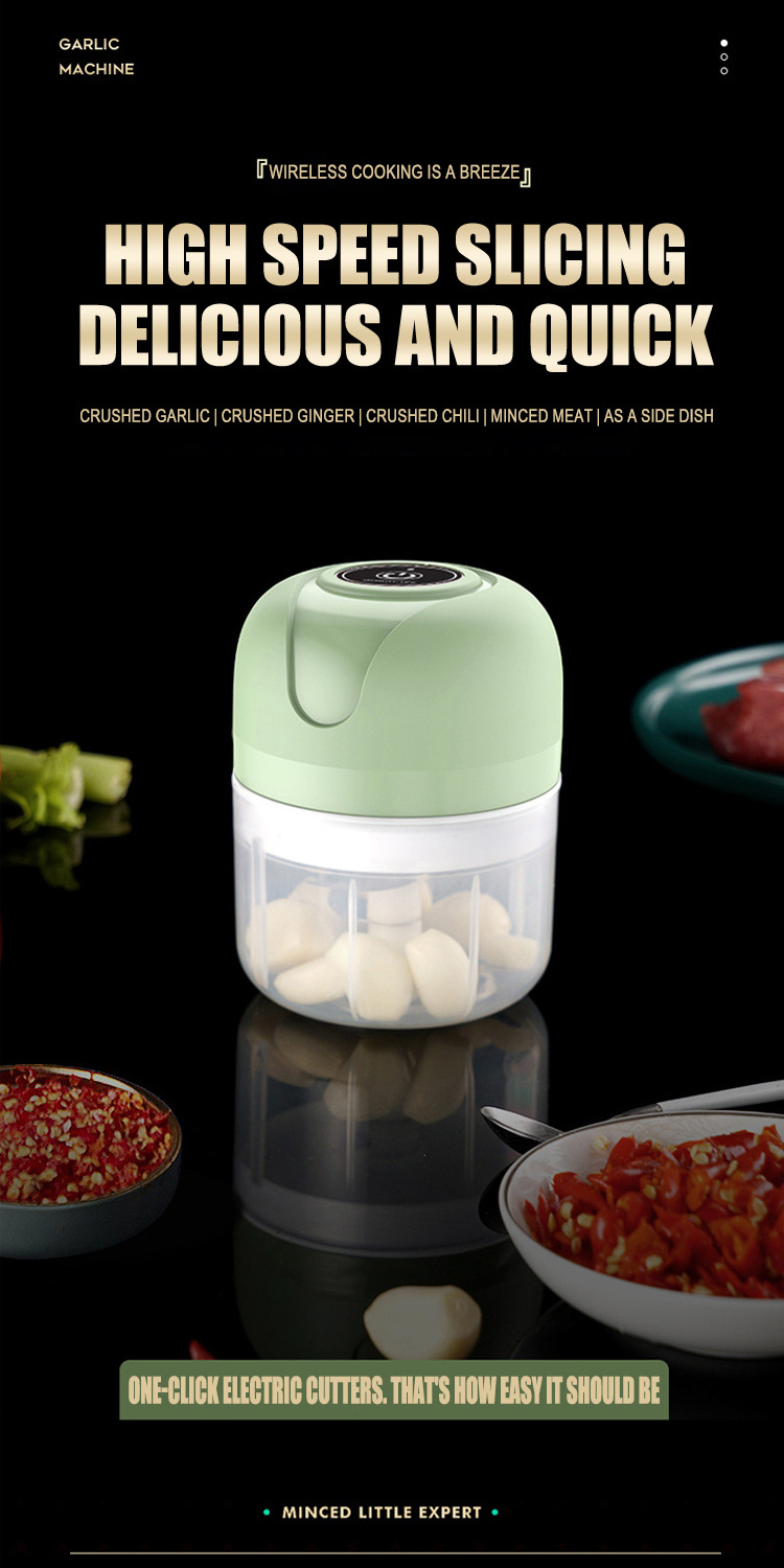 1688 supplier multifunction garlic presser chopper electric mini usb rechargeable garlic grinder meat chili grinder chopper