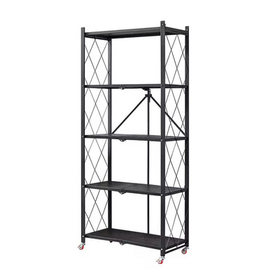 Home Living Room Bedroom Multi-layer Folding Kitchen Shelf Storage Rack 3 Tiers Shelf Folding Shelves For Kitchen Vegetable Rack