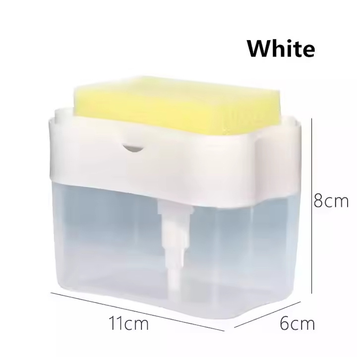 Two In One Pressure Type Dish Washing Brush Soap Liquid Box Household Kitchen Brush Dish Sponge Washing Liquid Dispenser