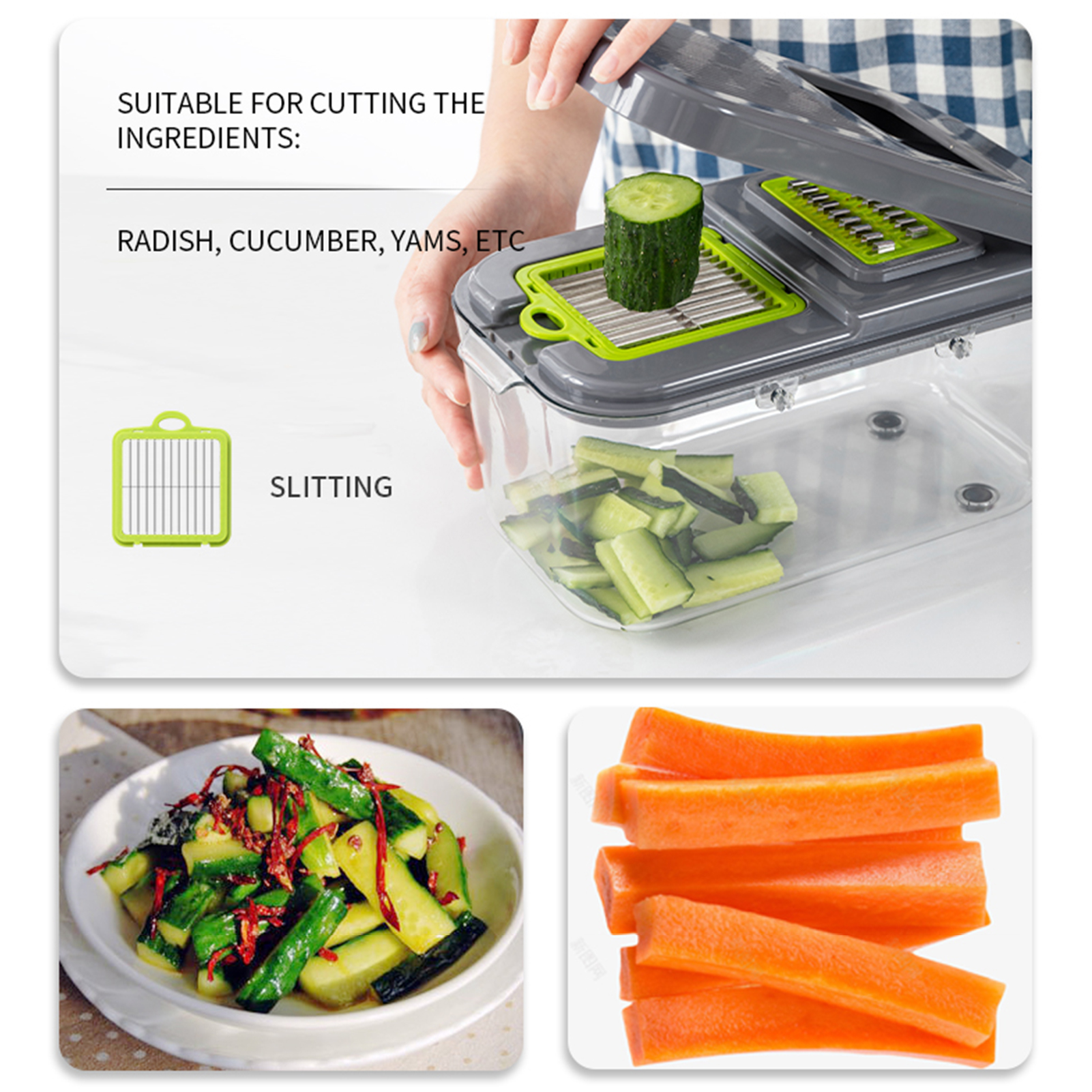 Household kitchen with handle multifunctional storm cut vegetable storage and preservation box sliced diced divine tool