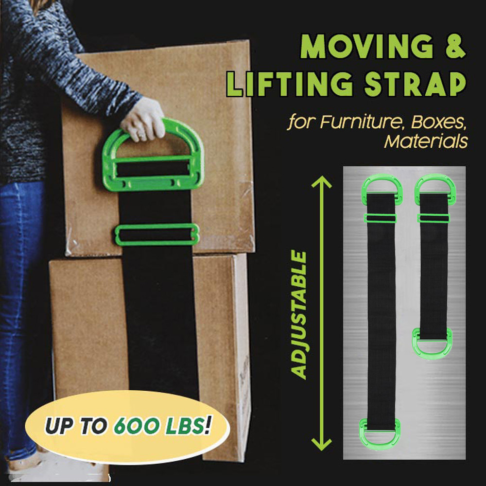 Clever Move Straps Moving Lifting Strap Adjustable for Furniture Box Mattress Construction Materials or Other Heavy Bulky Object