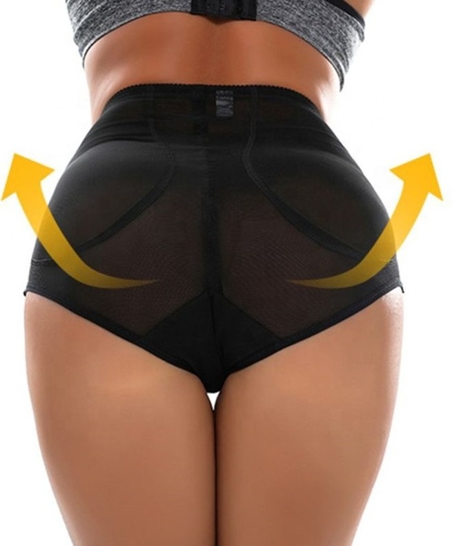 Women Silicone Removable Padded Buttock Enhancer Underwear Hips Butt Lifter Panties Mid Rise Seamless Sexy Body Shaper Briefs