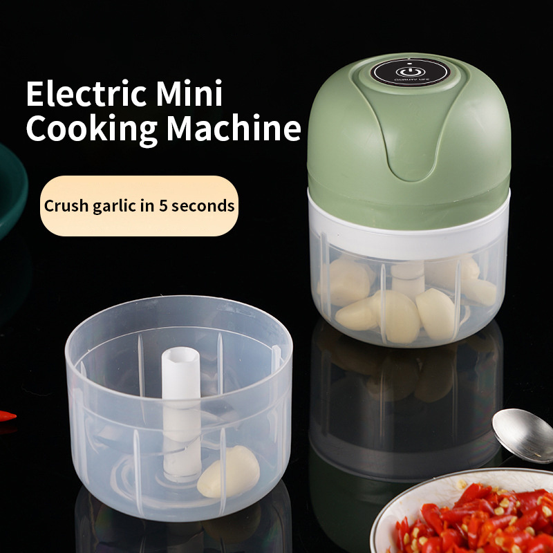 Household Mini Electric Garlic Grinder Wireless Garlic Mash Crusher Baby Food Chopper Cooking Machine Garlic Mash Machine