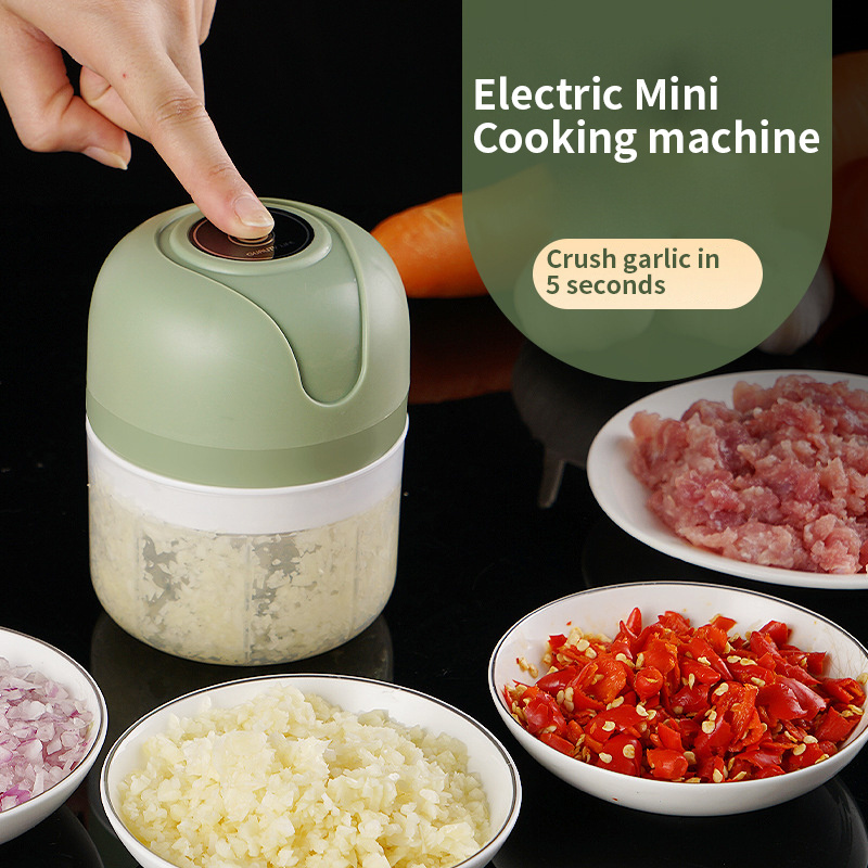 Household Mini Electric Garlic Grinder Wireless Garlic Mash Crusher Baby Food Chopper Cooking Machine Garlic Mash Machine