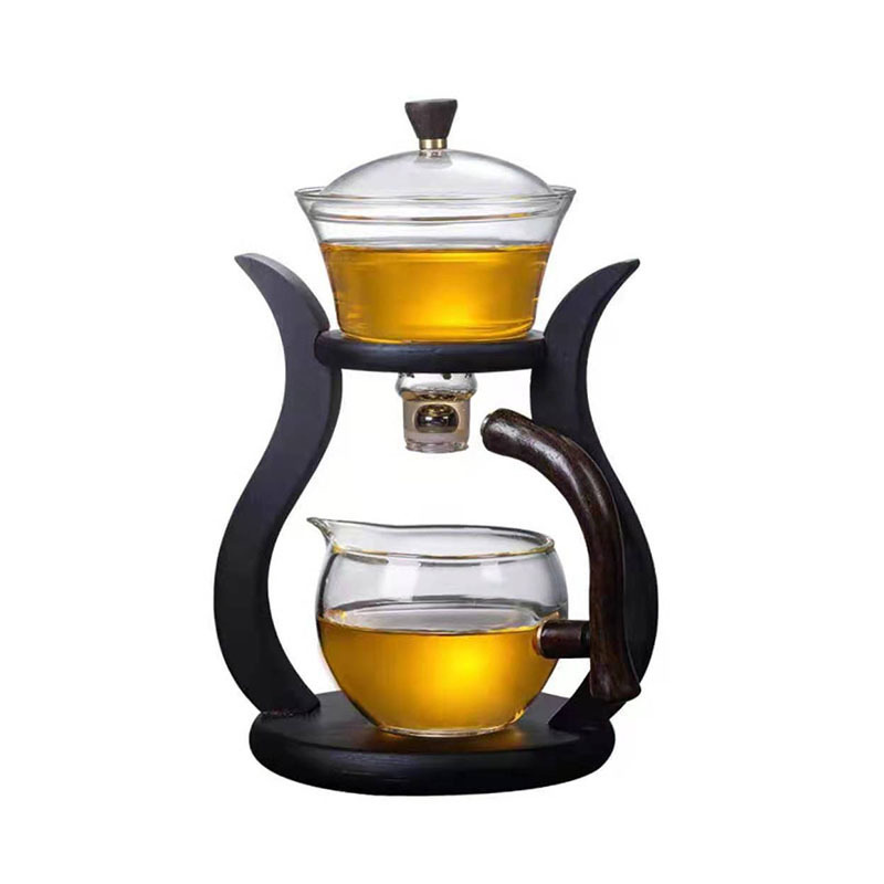 Dropshipping Household fully automatic tea making tea set heat-resistant transparent glass teapot tea cup set