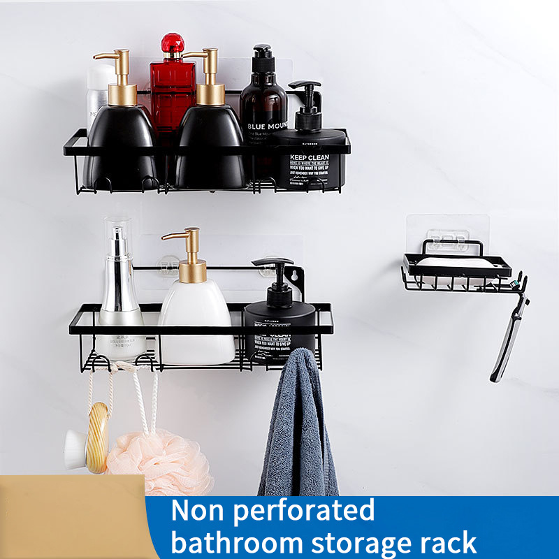 New Iron Art Perforated Free Bathroom Storage Rack Bathroom toiletries Storage Rack Soap Rack