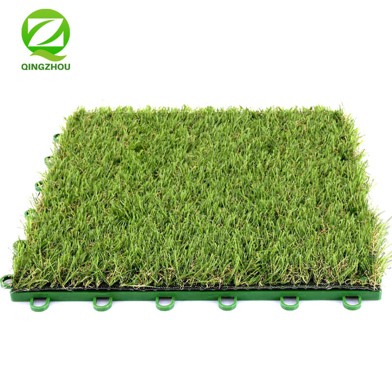 High quality hot sale cheap outdoor or indoor use non-slip green waterproof interlocking tiles artificial grass