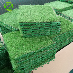 High quality hot sale cheap outdoor or indoor use non-slip green waterproof interlocking tiles artificial grass