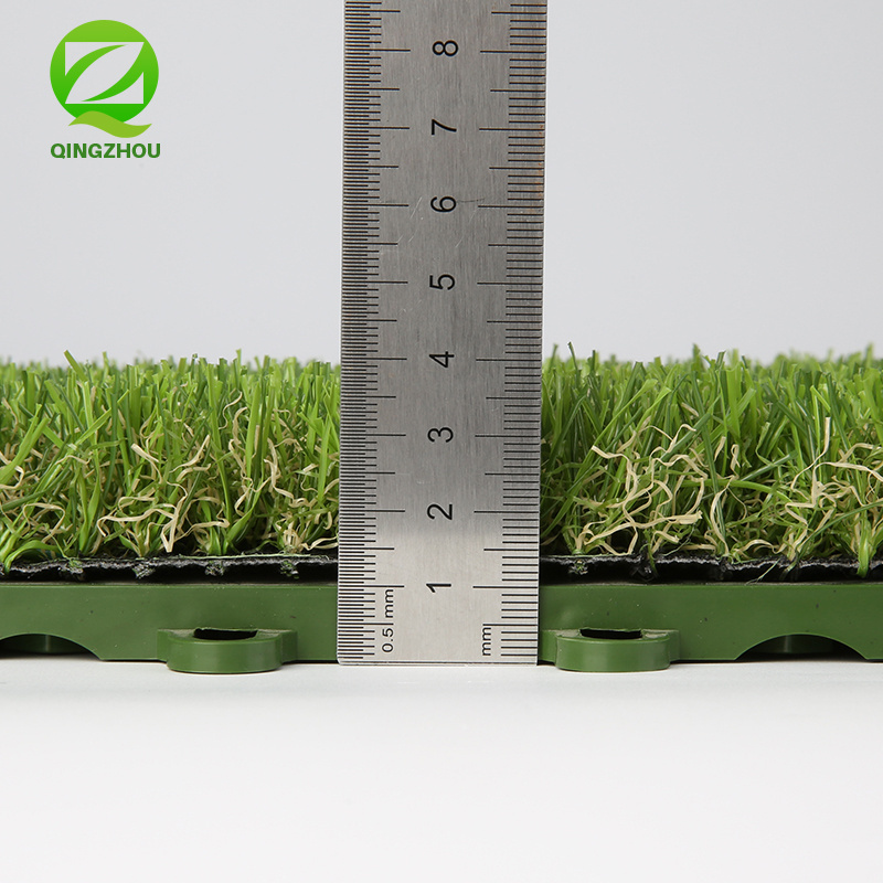 QINGZHOU green artificial grass easy installation carpet high quality 30cm artificial grass decking tile for garden