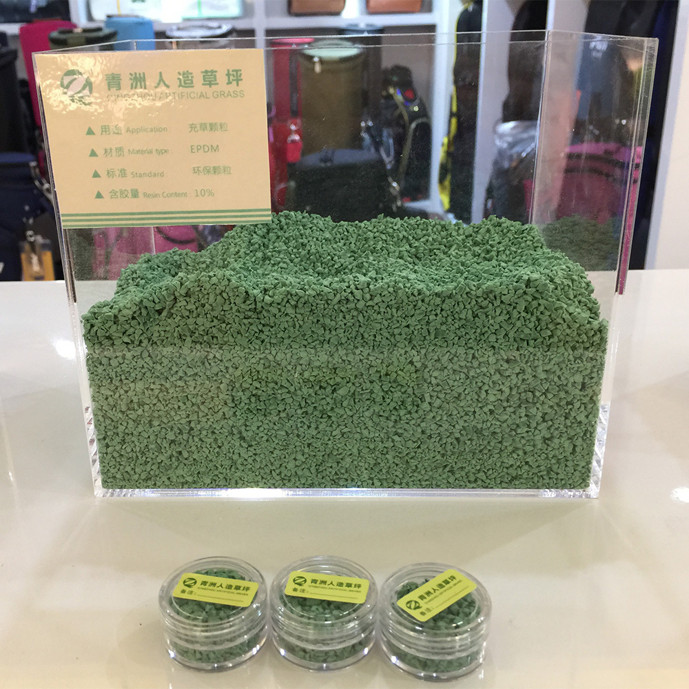 QINGZHOU GCP030 soccer turf lawn rubber infill black rubber granules synthetic infilling artificial grass for football court