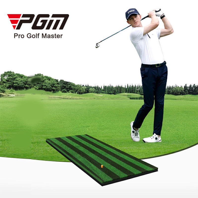 PGM driving range training anti-slip stripes golf swing mat supplier practice 3d golf hitting mat