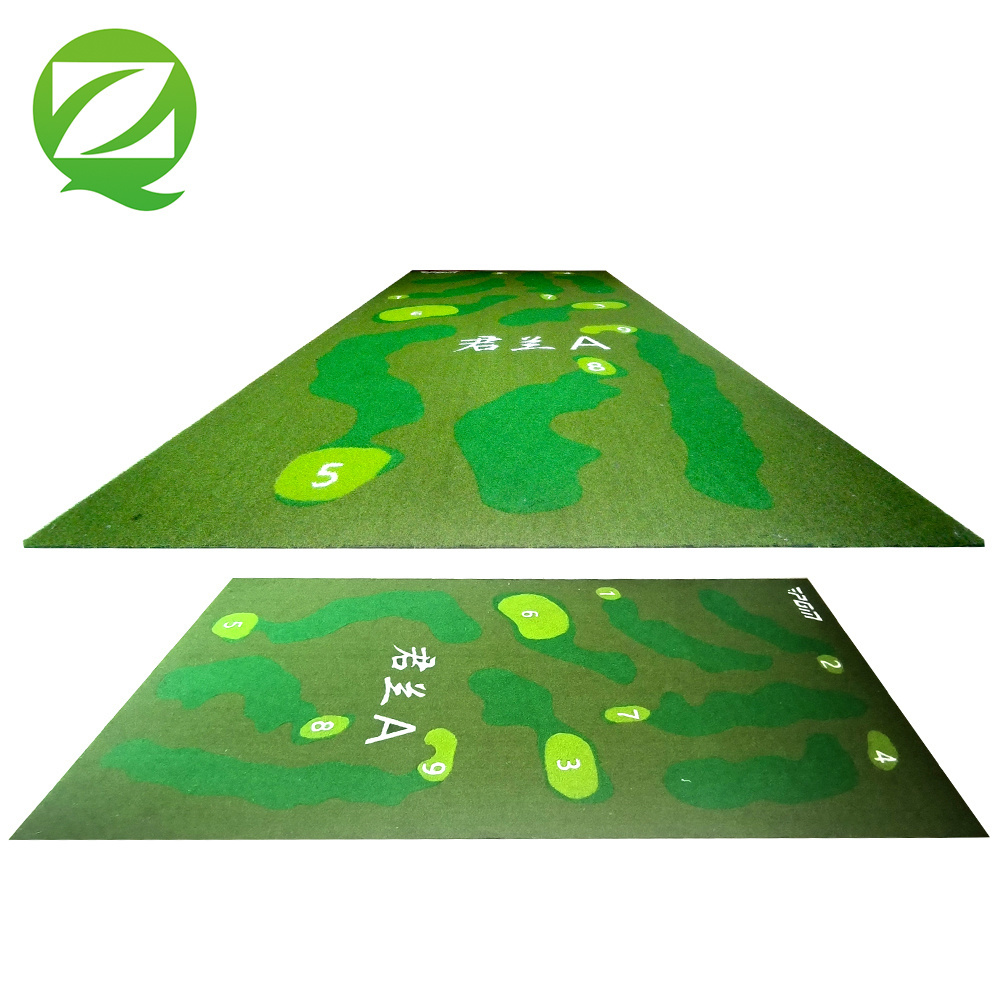 QINGZHOU mini golf course customized mini golf putting green 18 holes training mat golf greens