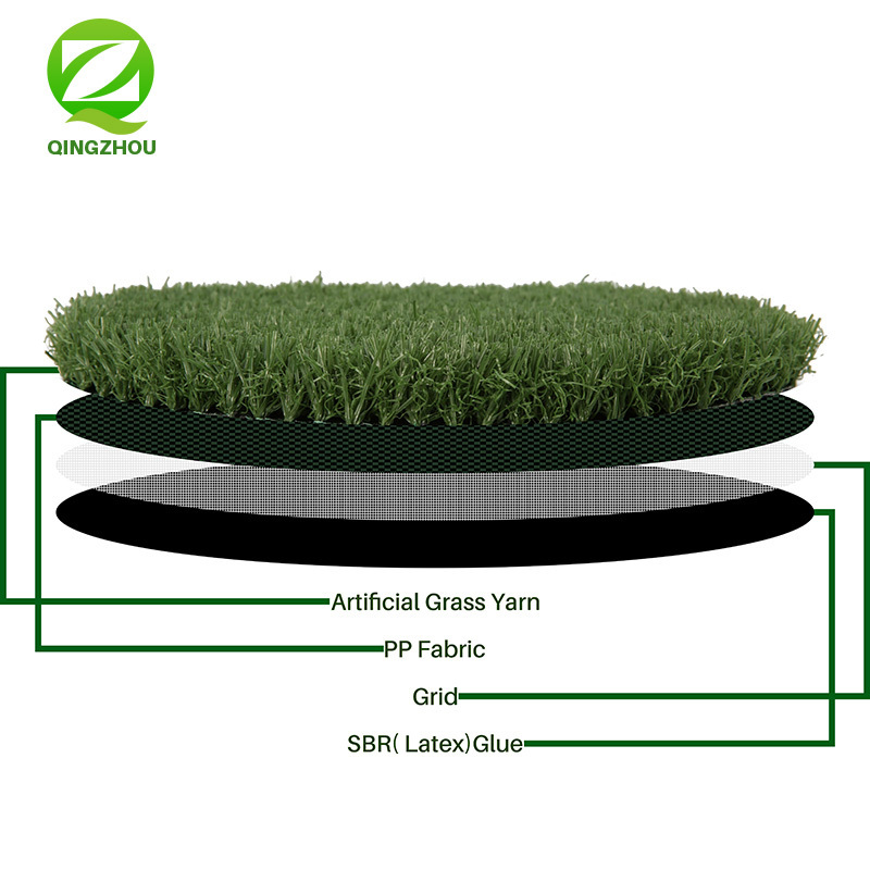 QINGZHOU L013 roofing cheap non infill soccer turf quality football artificial grass synthetic lawn