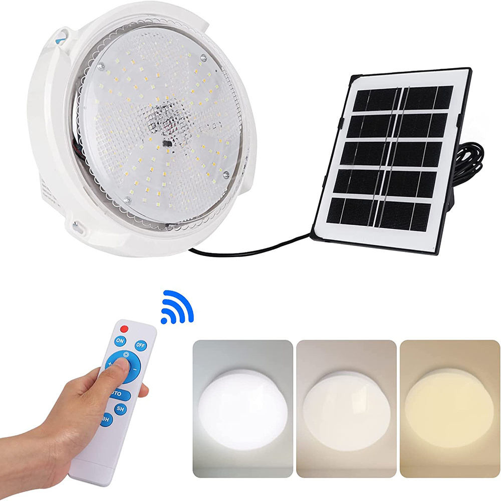 Indoor Outdoor Solar Lights IP65 Waterproof Dimmable Solar Lamp For Porch Living Room Bathroom Solar Ceiling Light