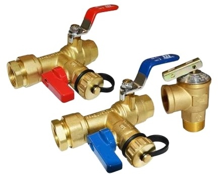 Green rain Valves Hydro Master 3/4-Inch IPS Isolator Tankless Water Heater Service Valve Kit with Pressure Relief Valve