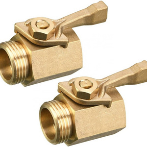 Green Valve Heavy Duty Brass Garden Hose Shut Off Valve, 3/4 Inch, 2-Pack with 2 Hose Washers