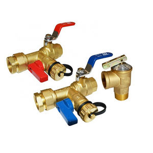 Lead Free Tankless Valve Kit 3/4" NPT, Including 1 Valve For Hot water 1 Pressure Relief Valve