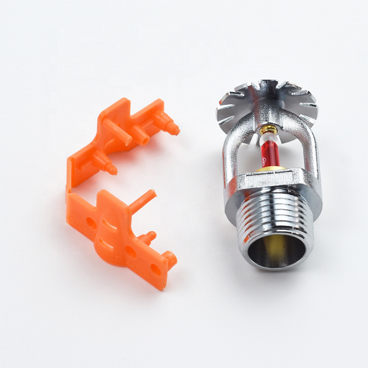 Green valve 68 degree fire sprinkler upright types of safety fire sprinkler head with orange COVER protector