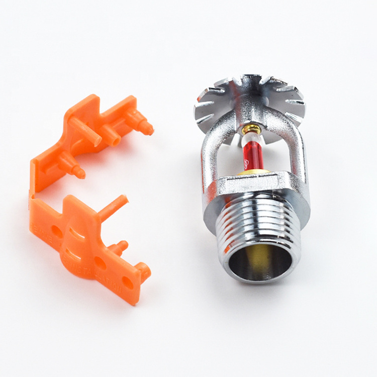 Green valve 68 degree fire sprinkler upright types of safety fire sprinkler head with orange COVER protector