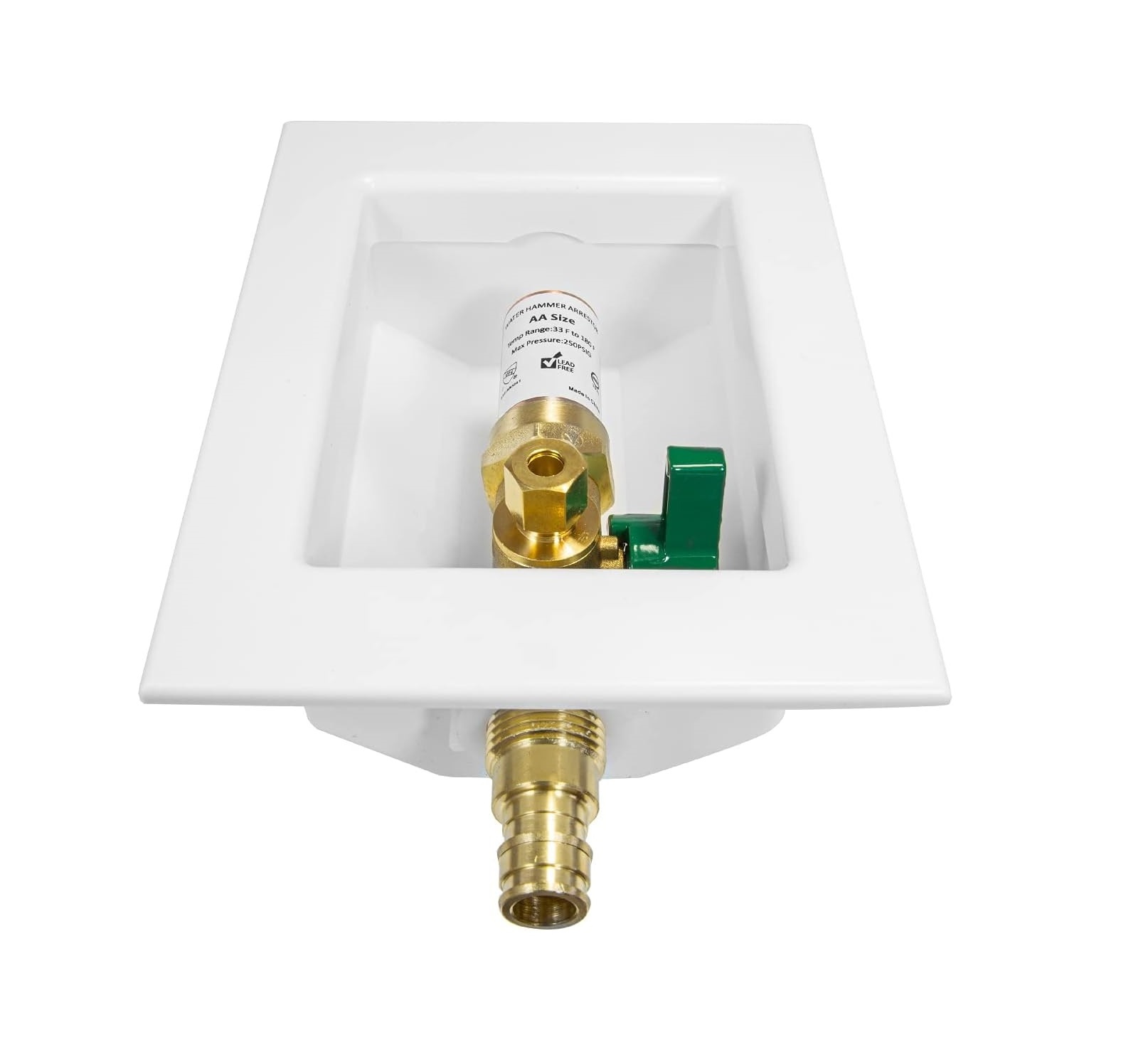 Ice Maker Outlet Box, 1/2-Inch Pex F1960 Pex-a Expansion Fitting Connection with Installed 1/4-Turn Ball Valve