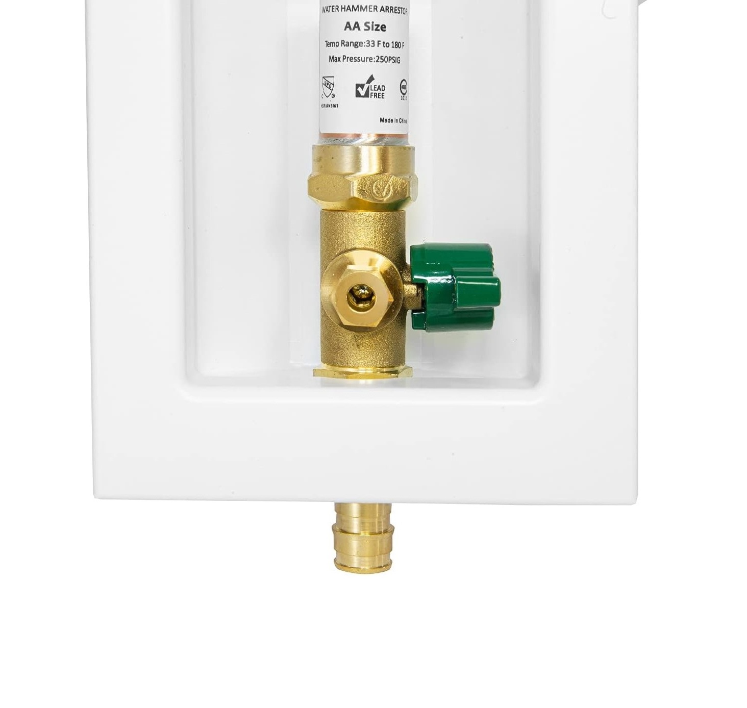 Ice Maker Outlet Box, 1/2-Inch Pex F1960 Pex-a Expansion Fitting Connection with Installed 1/4-Turn Ball Valve