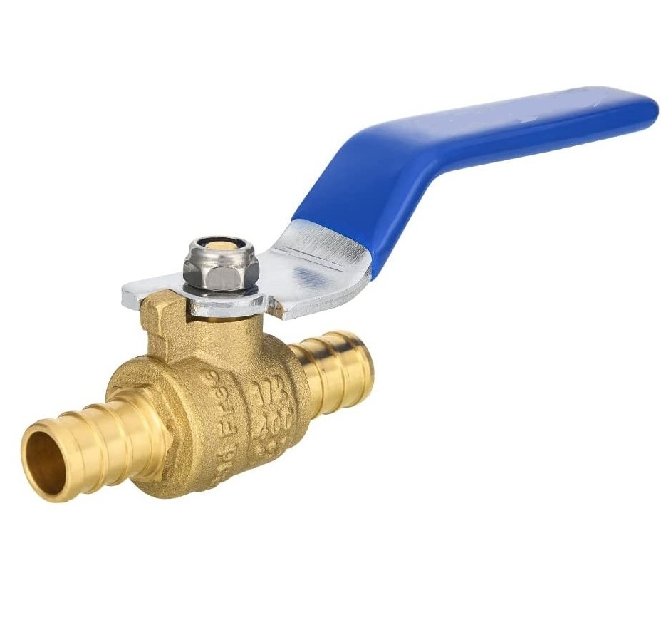 Pex ball valve 1/2 Inch Pex Crimp Brass Full Port Shut-off Ball Valve for Hot and Cold Water