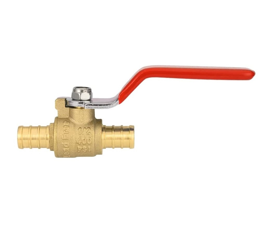 Pex ball valve 1/2 Inch Pex Crimp Brass Full Port Shut-off Ball Valve for Hot and Cold Water